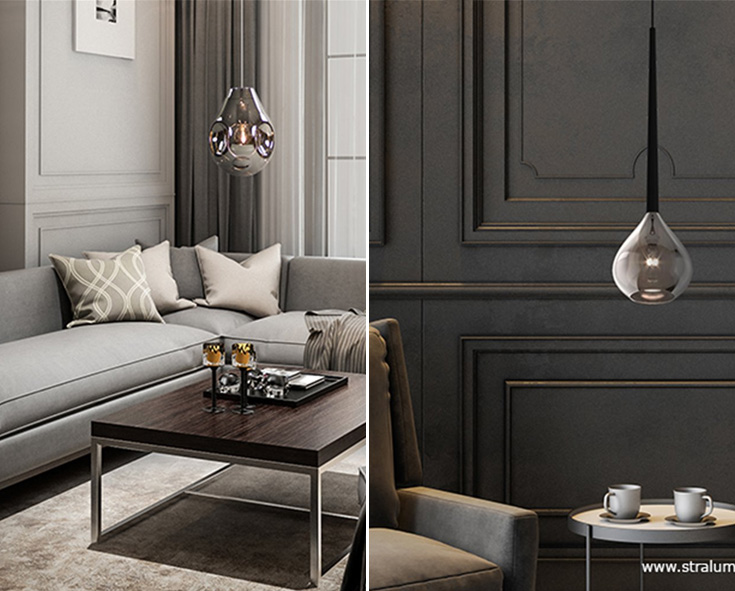 Glazen verlichting voor elke woonsmaak Verlichting met smokey / titanium-look glas